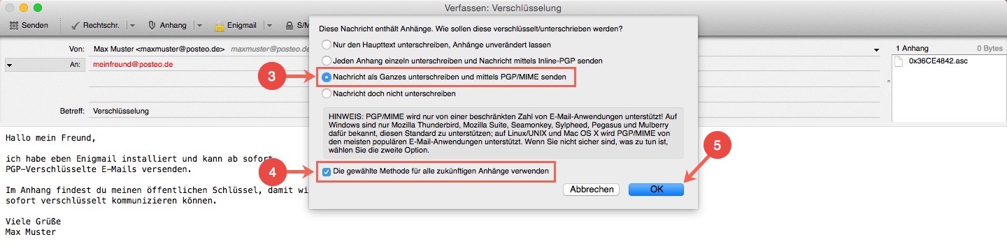 Hilfe Wie verschlüssele ich EMails mit Enigmail in Thunderbird